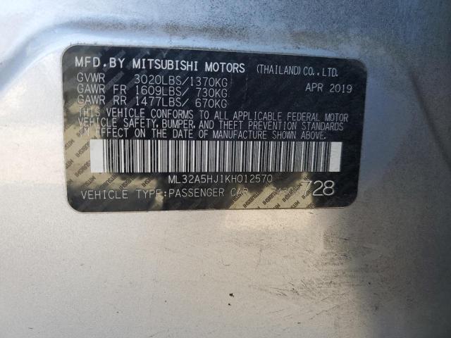 2019 MITSUBISHI MIRAGE LE ML32A5HJ1KH012570