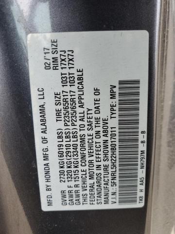 2017 HONDA ODYSSEY LX 5FNRL5H22HB017011