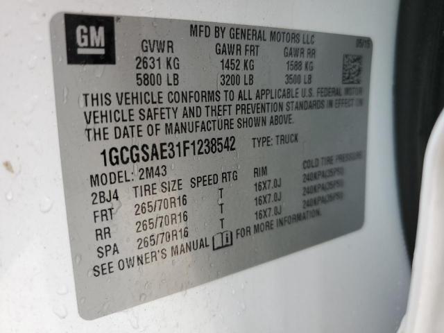 2015 CHEVROLET 10/1500 1GCGSAE31F1238542