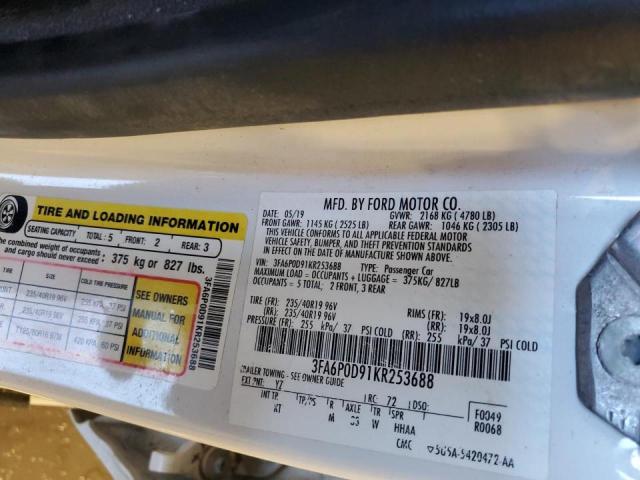 2019 FORD FUSION TIT 3FA6P0D91KR253688