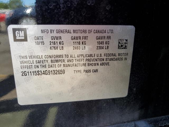 2016 CHEVROLET IMPALA LT 2G1115S34G9132659