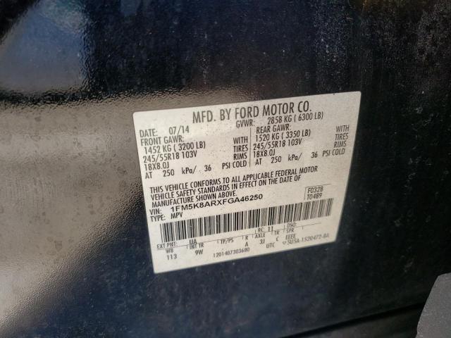 2015 FORD EXPLORER POLICE INTERCEPTOR 1FM5K8ARXFGA46250