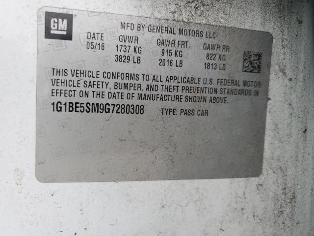 2016 CHEVROLET CRUZE LT - 1G1BE5SM9G7280308