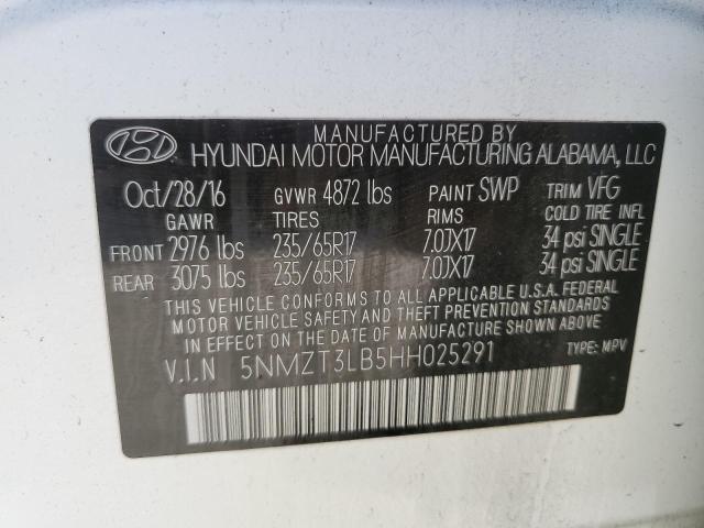 2017 HYUNDAI SANTA FE S - 5NMZT3LB5HH025291