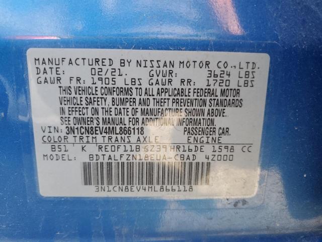 2021 NISSAN VERSA SV - 3N1CN8EV4ML866118
