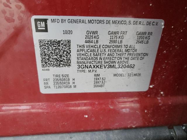 2021 CHEVROLET EQUINOX LT - 3GNAXKEV3ML320462
