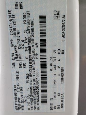 2018 FORD ESCAPE SE - 1FMCU9GD8JUC13086