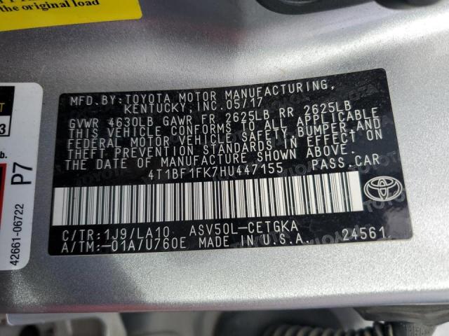 2017 TOYOTA CAMRY LE - 4T1BF1FK7HU447155