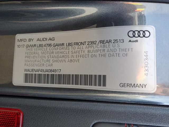 2018 AUDI A4 PREMIUM - WAUENAF49JA084917