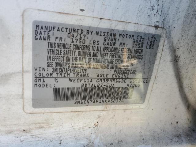 2017 NISSAN VERSA S - 3N1CN7AP1HK452176