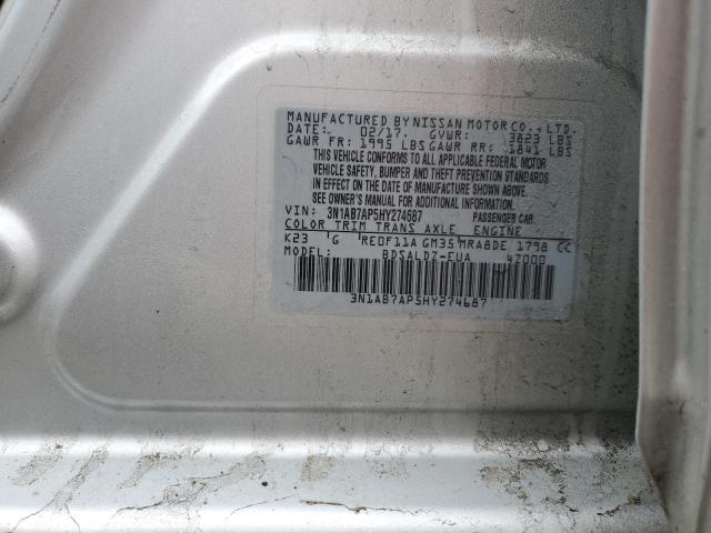 2017 NISSAN SENTRA S 3N1AB7AP5HY274687