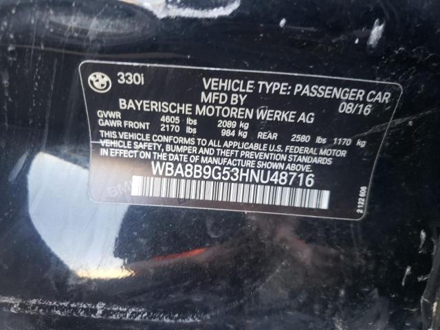 2017 BMW 330 I WBA8B9G53HNU48716