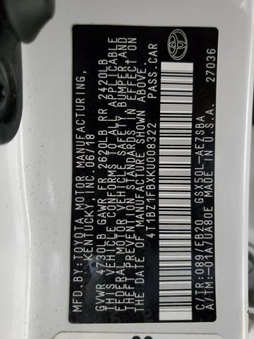 2019 TOYOTA AVALON XLE - 4T1BZ1FBXKU008322