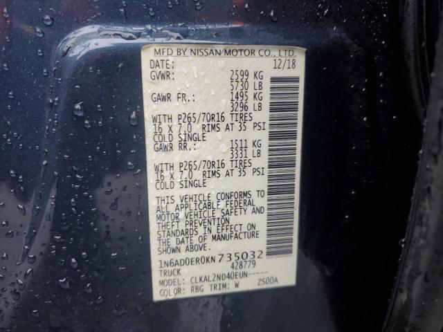 2019 NISSAN FRONTIER S - 1N6AD0ER0KN735032