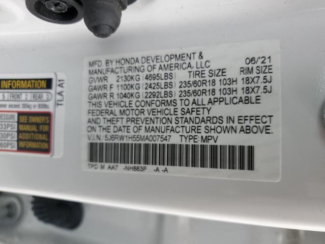2021 HONDA CR-V EX - 5J6RW1H55MA007547