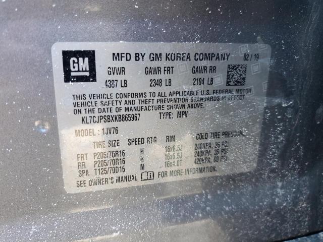 2019 CHEVROLET TRAX 1LT - KL7CJPSBXKB865967