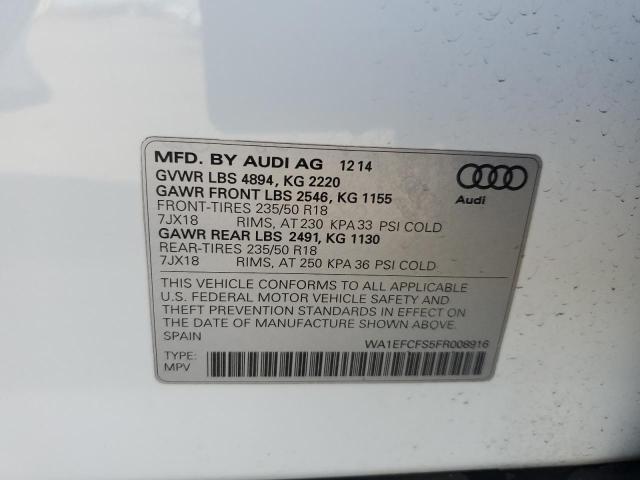 2015 AUDI Q3 PREMIUM WA1EFCFS5FR008916