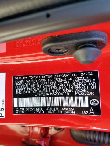 2025 LEXUS UX 300H BA JTHYBJAH6S2004115