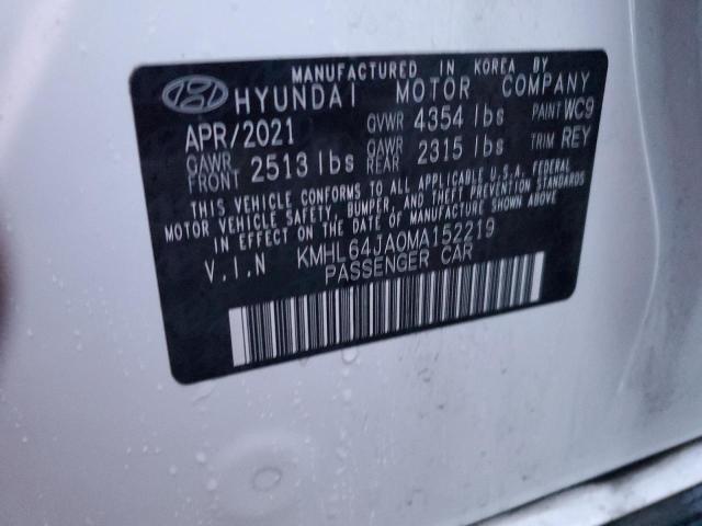 2021 HYUNDAI SONATA SEL KMHL64JA0MA152219