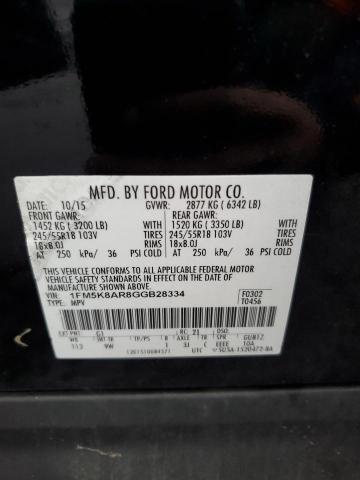 2016 FORD EXPLORER P 1FM5K8AR8GGB28334
