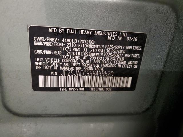 2017 SUBARU FORESTER 2 - JF2SJAEC9HH439520