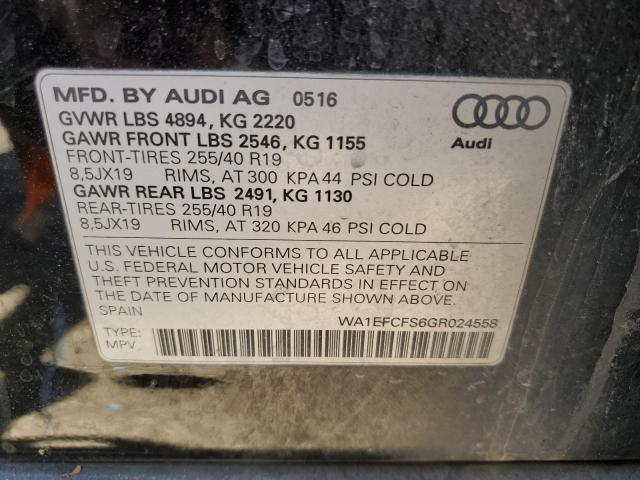 2016 AUDI Q3 WA1EFCFS6GR024558