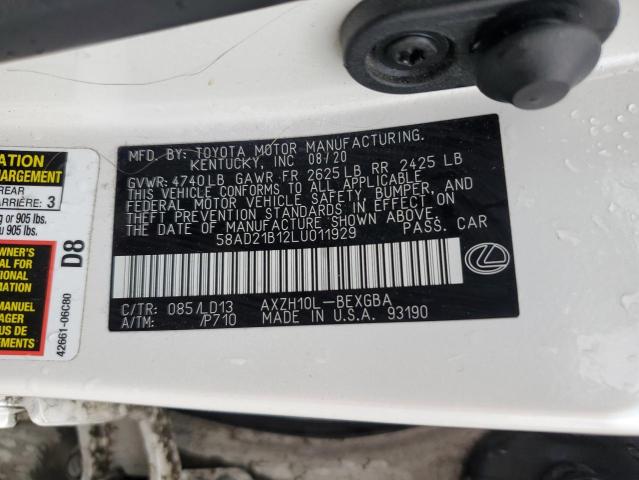 2020 LEXUS ES 300H - 58AD21B12LU011929