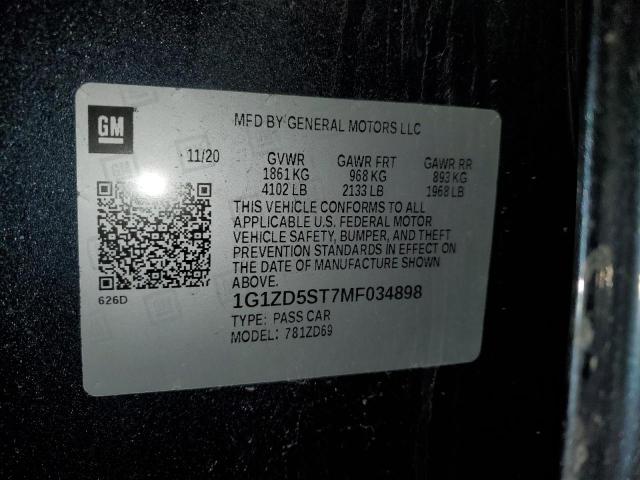 2021 CHEVROLET MALIBU LT - 1G1ZD5ST7MF034898