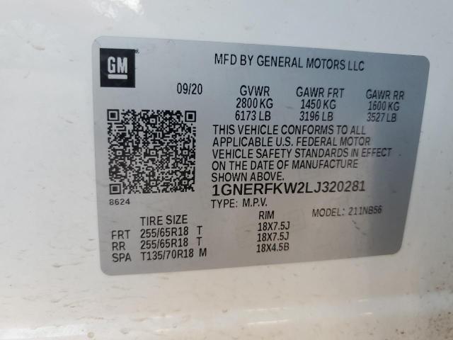 2020 CHEVROLET TRAVERSE - 1GNERFKW2LJ320281