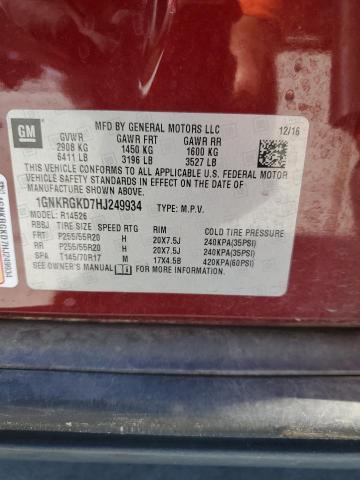 2017 CHEVROLET TRAVERSE L - 1GNKRGKD7HJ249934