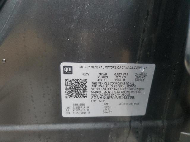 2022 CHEVROLET EQUINOX LT - 2GNAXUEV4N6143308
