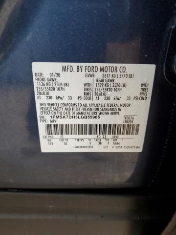 2020 FORD EXPLORER X - 1FMSK7DH3LGB55905