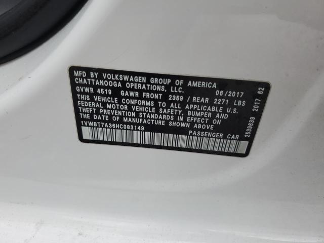 2017 VOLKSWAGEN PASSAT SE - 1VWBT7A36HC083149