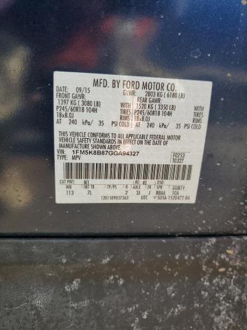 2016 FORD EXPLORER - 1FM5K8B87GGA94327