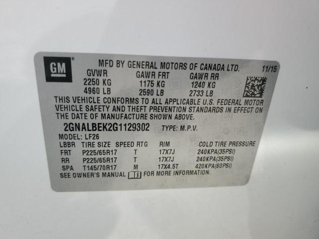 2016 CHEVROLET EQUINOX LS - 2GNALBEK2G1129302