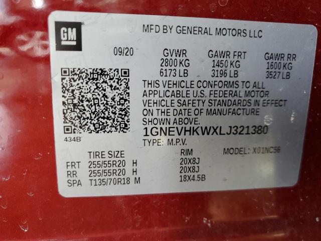 2020 CHEVROLET TRAVERSE L - 1GNEVHKWXLJ321380