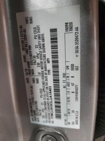 2020 FORD ESCAPE SEL - 1FMCU9H93LUA19403