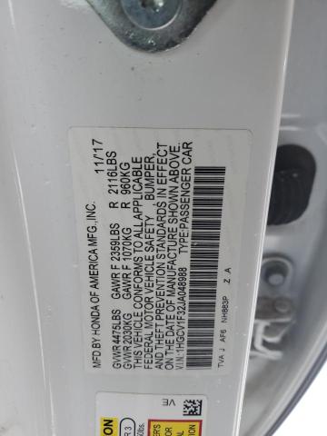 2018 HONDA ACCORD SPO 1HGCV1F32JA048988