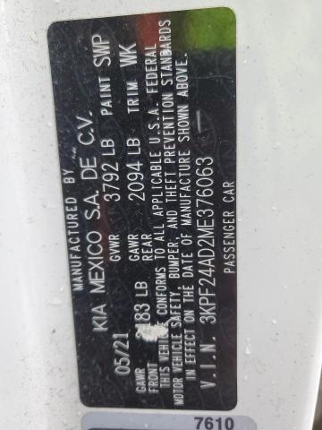 2021 KIA FORTE FE - 3KPF24AD2ME376063
