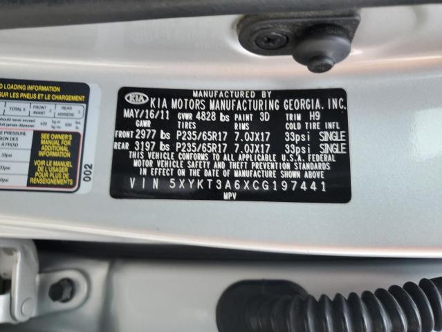 2012 KIA SORENTO BA - 5XYKT3A6XCG197441