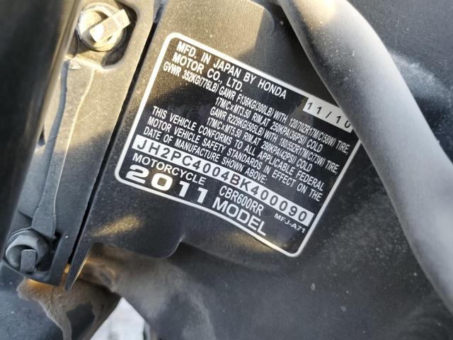 2011 HONDA CBR600 RR JH2PC4004BK400090