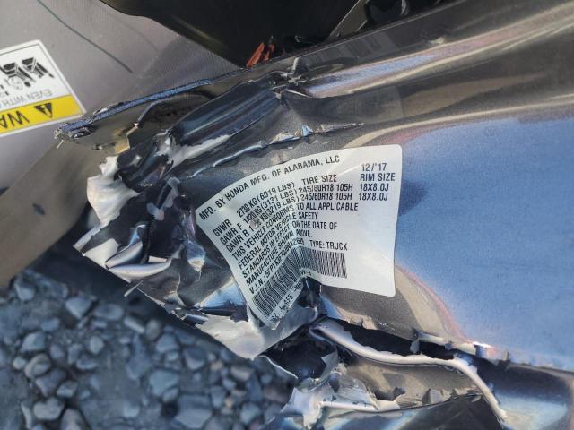 2018 HONDA RIDGELINE - 5FPYK3F70JB012629