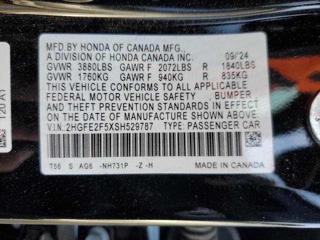 2025 HONDA CIVIC SPOR 2HGFE2F5XSH529787