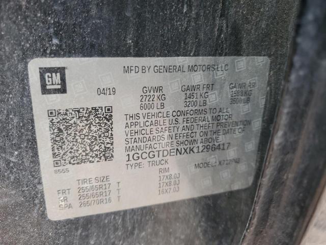 1GCGTDENXK1296417 2019 CHEVROLET COLORADO