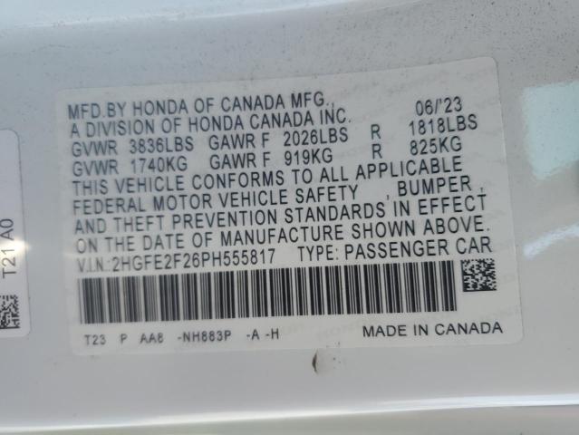 2HGFE2F26PH555817 2023 HONDA CIVIC