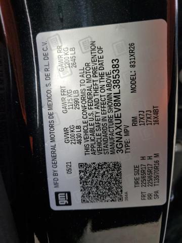 2021 CHEVROLET EQUINOX LT - 3GNAXUEV8ML385383
