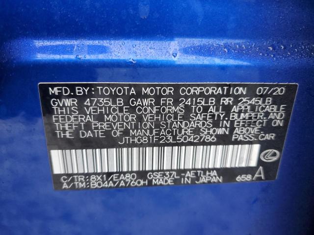 2020 LEXUS IS 300 F S - JTHG81F23L5042786