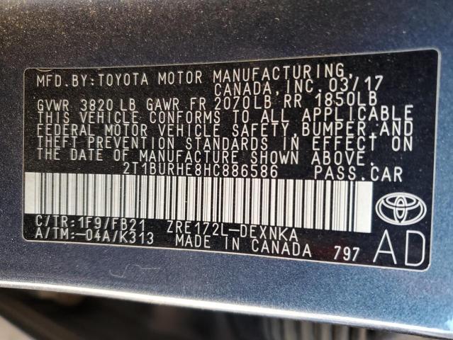 2017 TOYOTA COROLLA L - 2T1BURHE8HC886586