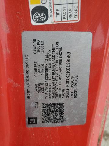 2019 CHEVROLET CAMARO LS - 1G1FB3DX2K0139569