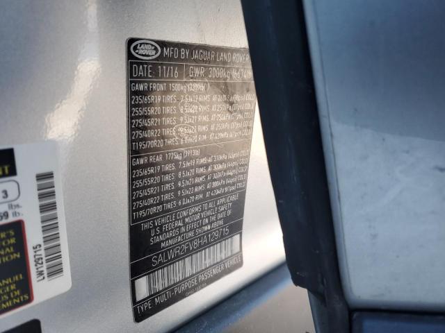 2017 LAND ROVER RANGE ROVE - SALWR2FV8HA129715